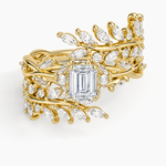 Secret Garden Wrap Diamond Ring Yellow Gold 18k Emerald Engagement Ring