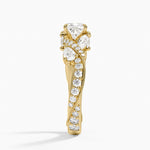 Grand Camellia Diamond Ring Yellow Gold 18k Cushion Engagement Ring