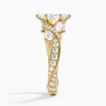 Grand Camellia Diamond Ring Yellow Gold 18k Marquise Engagement Ring