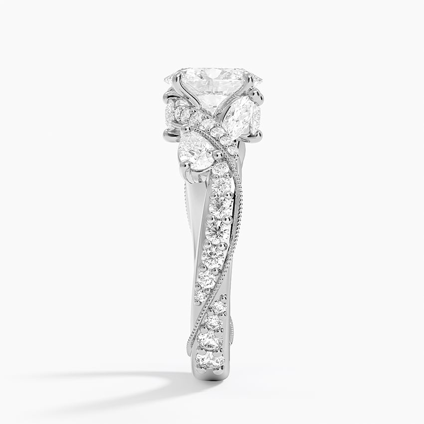 Grand Camellia Diamond Ring Platinum Oval Engagement Ring
