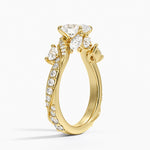 Grand Camellia Diamond Ring Yellow Gold 18k Oval Engagement Ring