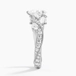 Grand Camellia Diamond Ring Platinum Pear Engagement Ring