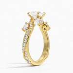 Grand Camellia Diamond Ring Yellow Gold 18k Princess Engagement Ring
