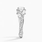 Grand Camellia Diamond Ring Platinum Round Engagement Ring