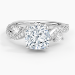 Grand Camellia Diamond Ring Platinum Cushion Engagement Ring