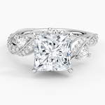 Grand Camellia Diamond Ring Platinum Princess Engagement Ring