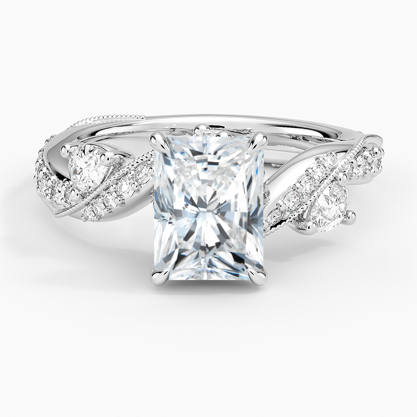 Grand Camellia Diamond Ring Platinum Radiant Engagement Ring