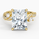 Grand Camellia Diamond Ring Yellow Gold 18k Radiant Engagement Ring