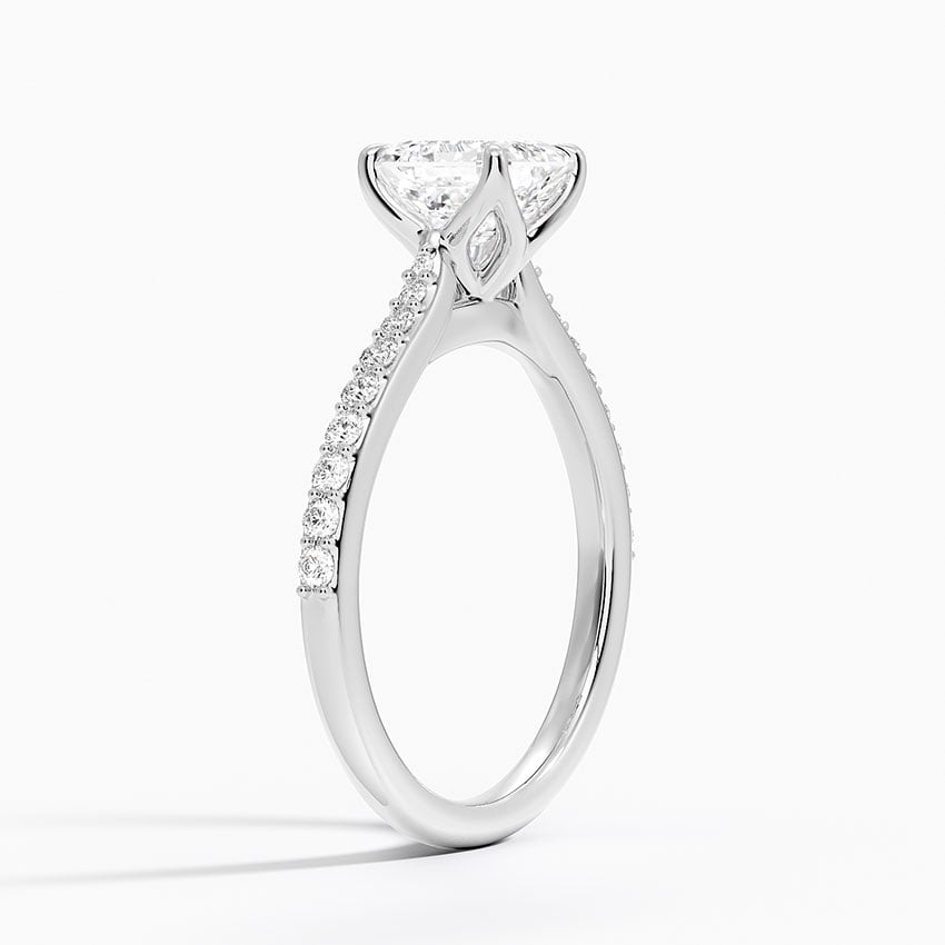 Elodie Cathedral Diamond Ring Platinum Asscher Engagement Ring