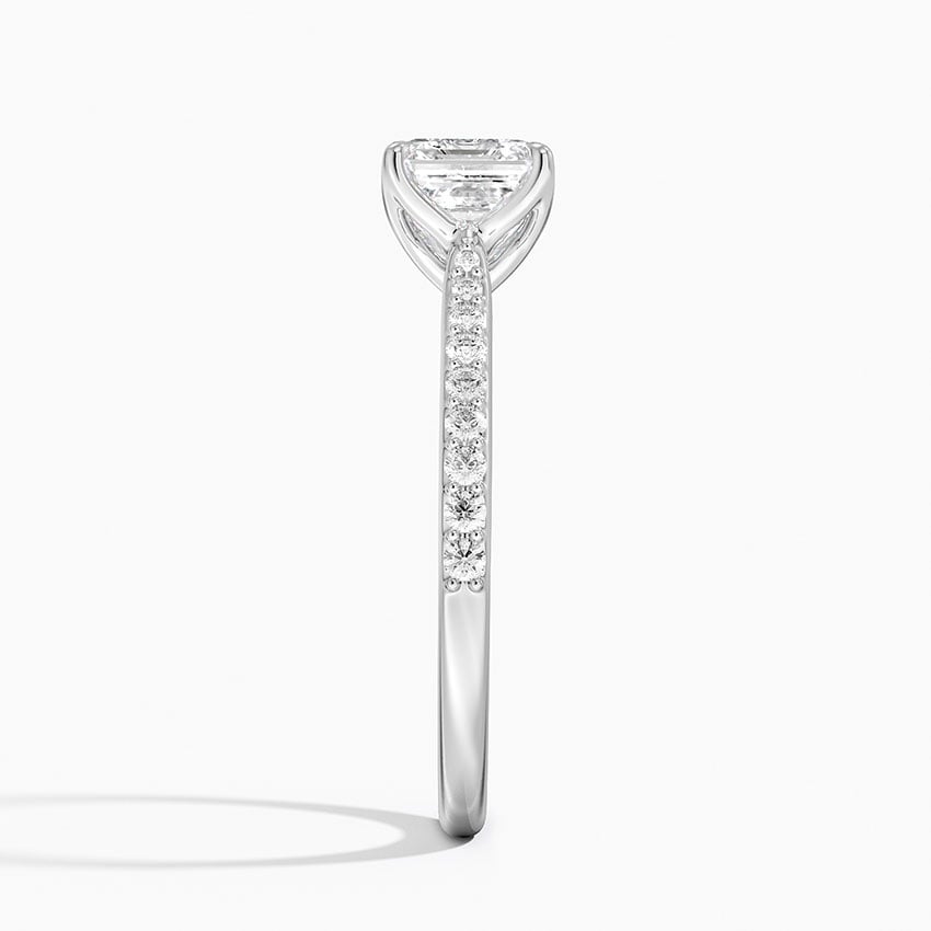 Elodie Cathedral Diamond Ring Platinum Asscher Engagement Ring
