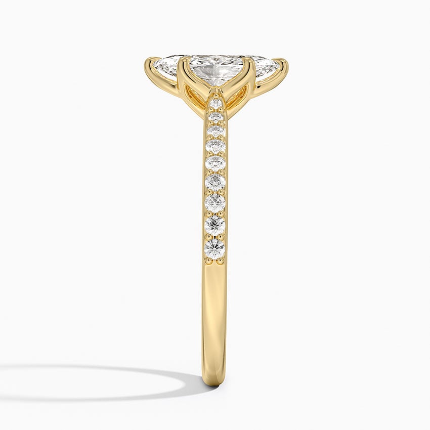 Elodie Cathedral Diamond Ring Yellow Gold 18k Marquise Engagement Ring