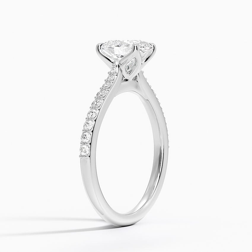 Elodie Cathedral Diamond Ring Platinum Oval Engagement Ring