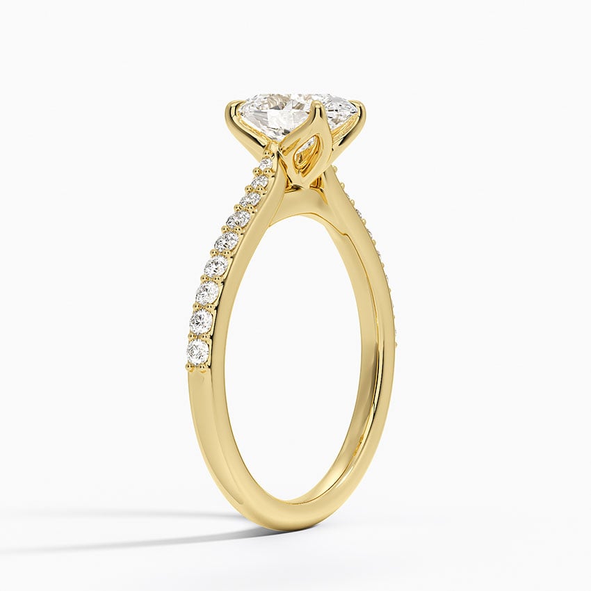 Elodie Cathedral Diamond Ring Yellow Gold 18k Oval Engagement Ring