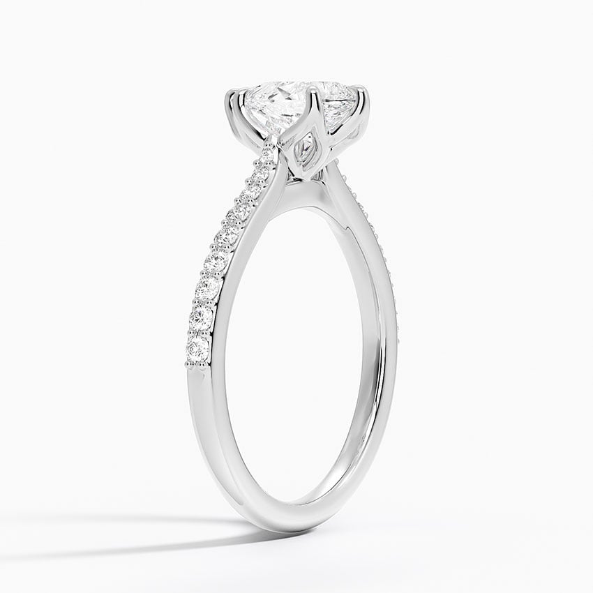 Elodie Cathedral Diamond Ring Platinum Pear Engagement Ring