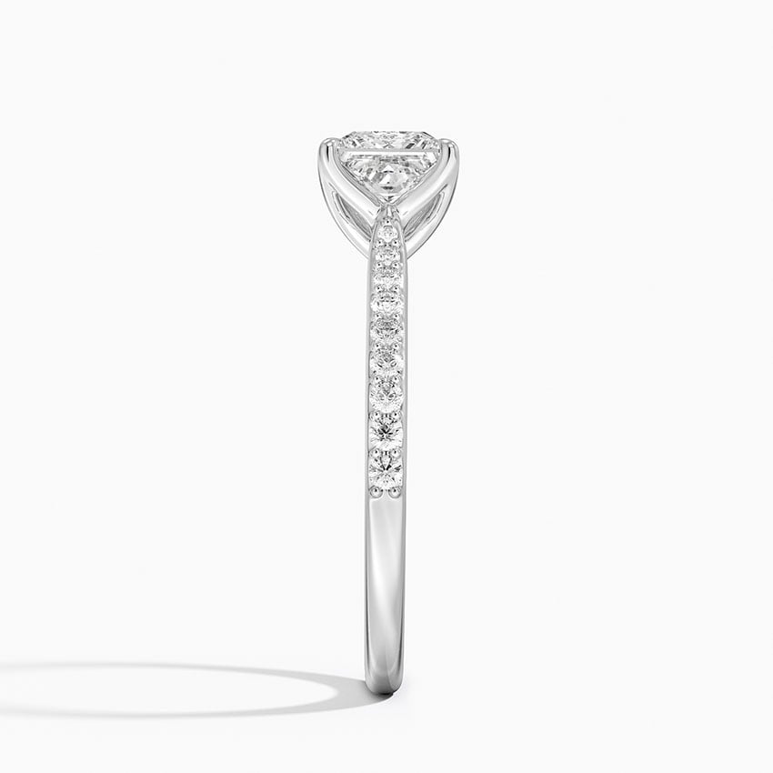 Elodie Cathedral Diamond Ring Platinum Princess Engagement Ring