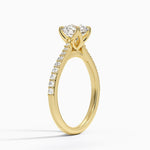 Elodie Cathedral Diamond Ring Yellow Gold 18k Round Engagement Ring