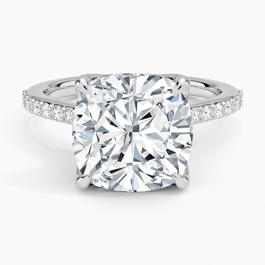 Elodie Cathedral Diamond Ring Platinum Cushion Engagement Ring