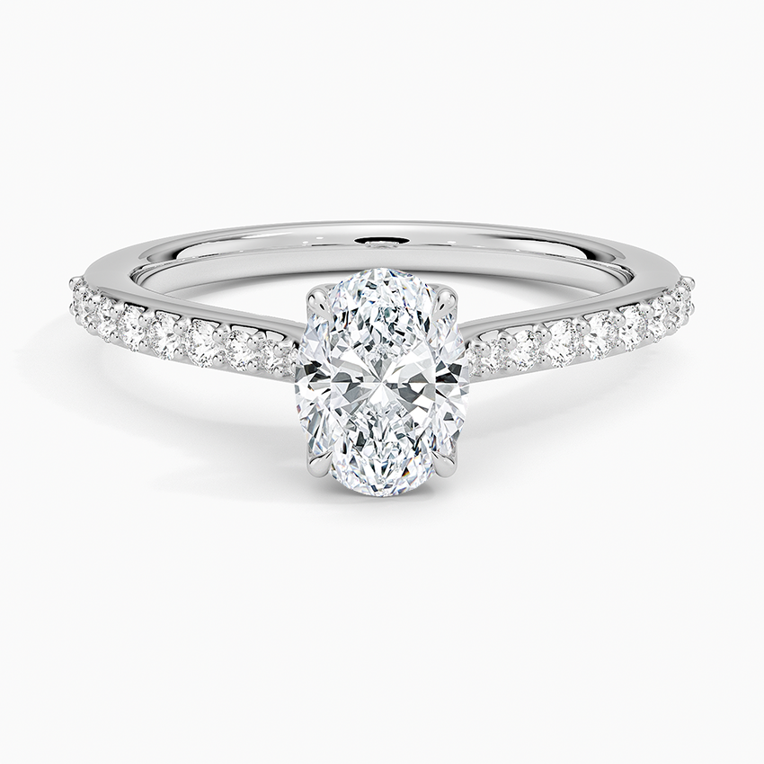 Elodie Cathedral Diamond Ring Platinum Oval Engagement Ring