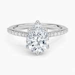Elodie Cathedral Diamond Ring Platinum Pear Engagement Ring
