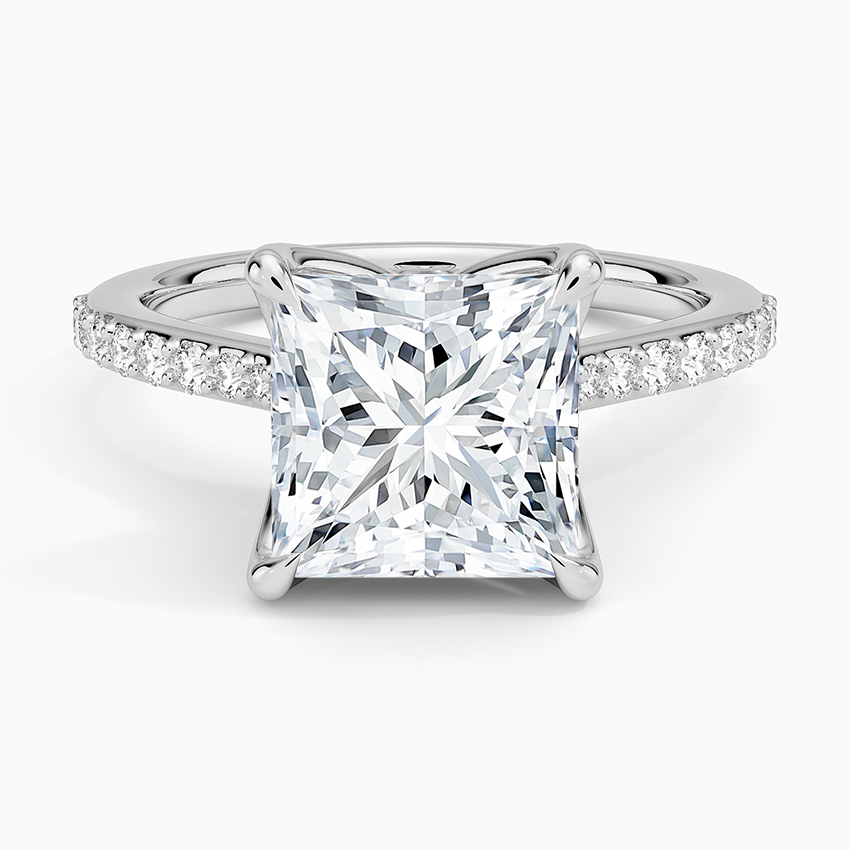 Elodie Cathedral Diamond Ring Platinum Princess Engagement Ring