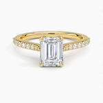 Elodie Cathedral Diamond Ring Yellow Gold 18k Emerald Engagement Ring
