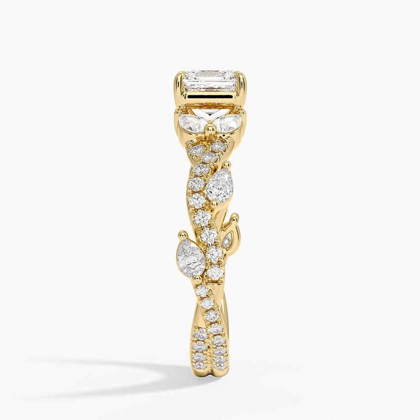 Vintage Secret Garden Diamond Ring (2/3 ct. tw.) Yellow Gold 18k Asscher Engagement Ring