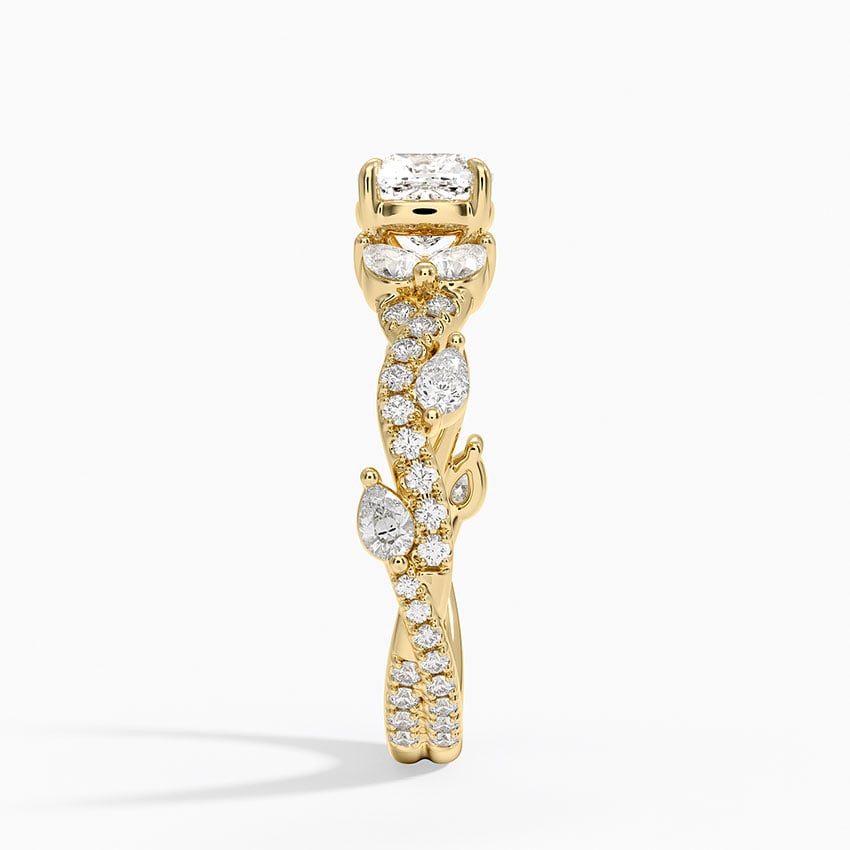 Vintage Secret Garden Diamond Ring (2/3 ct. tw.) Yellow Gold 18k Cushion Engagement Ring