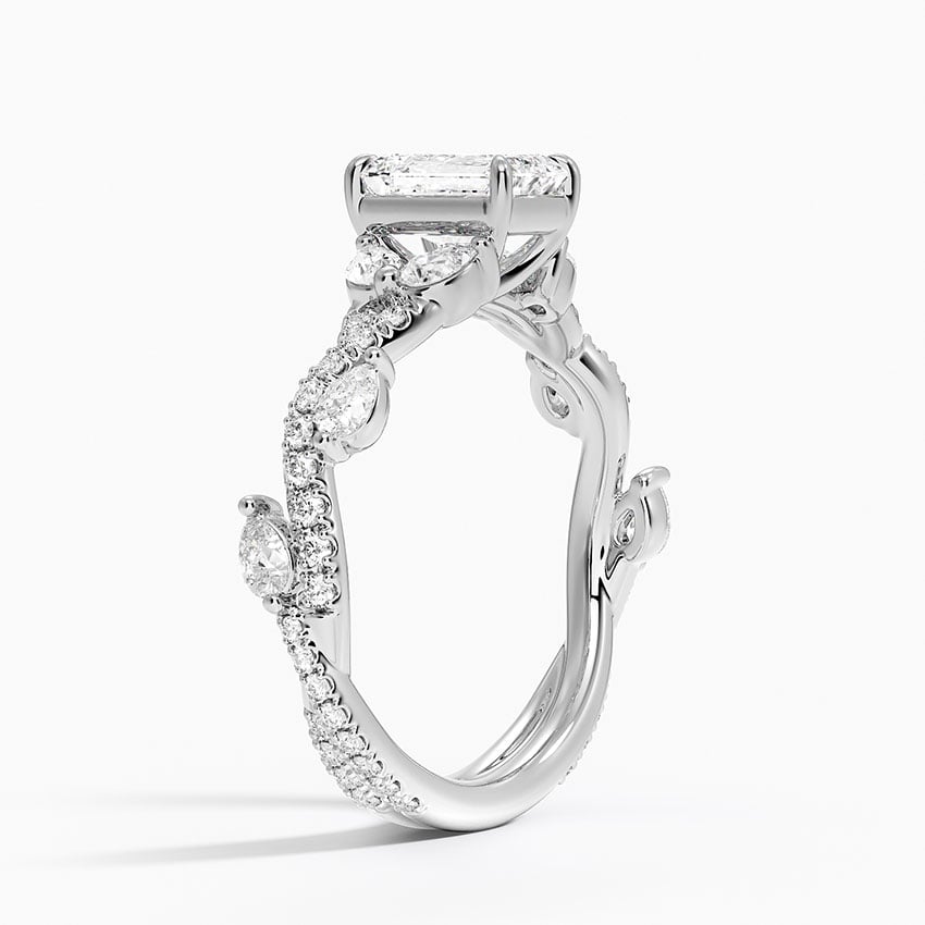 Vintage Secret Garden Diamond Ring (2/3 ct. tw.) Platinum Emerald Engagement Ring