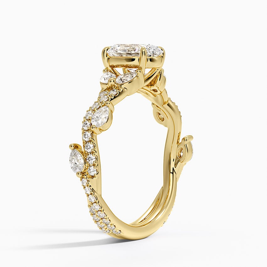 Vintage Secret Garden Diamond Ring (2/3 ct. tw.) Yellow Gold 18k Oval Engagement Ring