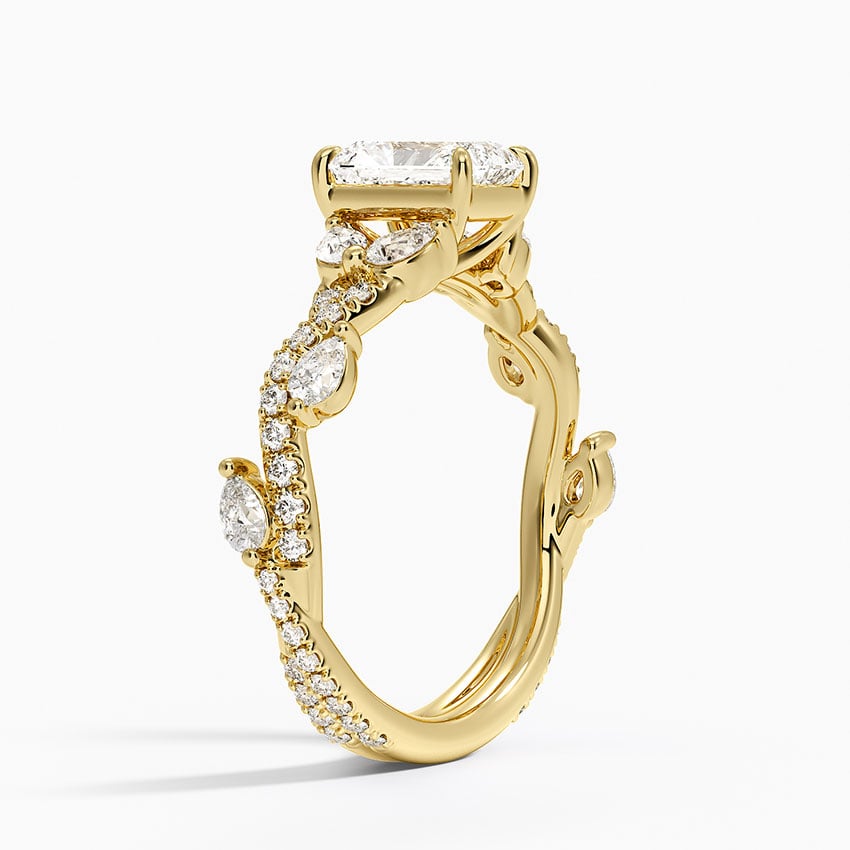 Vintage Secret Garden Diamond Ring (2/3 ct. tw.) Yellow Gold 18k Radiant Engagement Ring