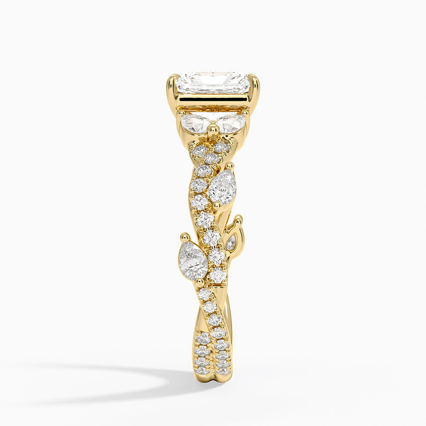 Vintage Secret Garden Diamond Ring (2/3 ct. tw.) Yellow Gold 18k Radiant Engagement Ring