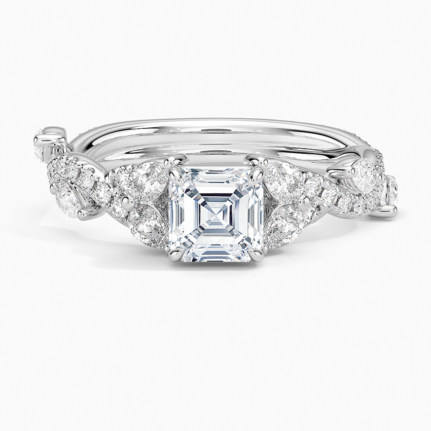 Vintage Secret Garden Diamond Ring (2/3 ct. tw.) Platinum Asscher Engagement Ring