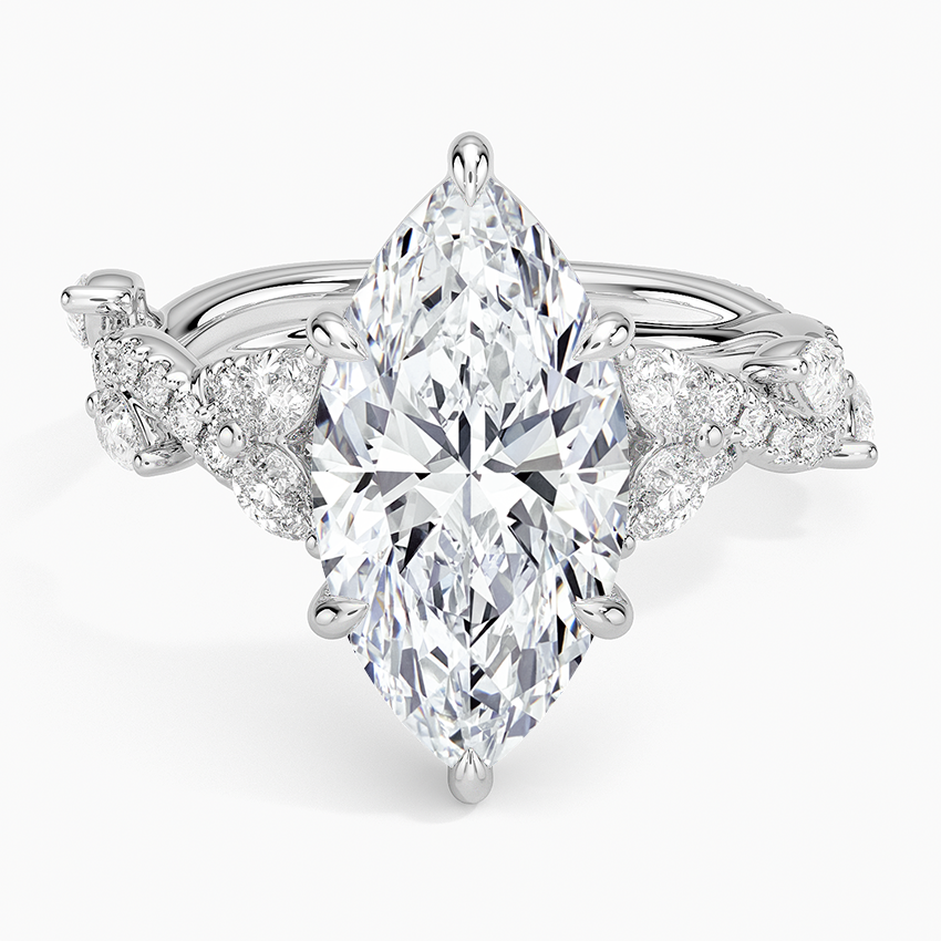 Vintage Secret Garden Diamond Ring (2/3 ct. tw.) Platinum Marquise Engagement Ring