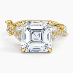 Vintage Secret Garden Diamond Ring (2/3 ct. tw.) Yellow Gold 18k Asscher Engagement Ring