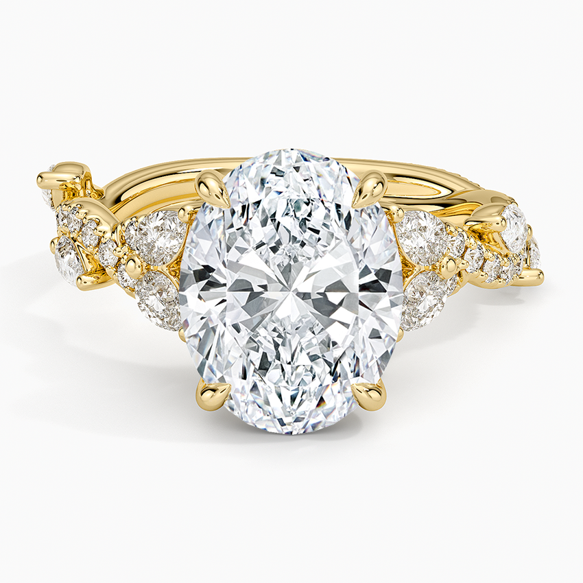 Vintage Secret Garden Diamond Ring (2/3 ct. tw.) Yellow Gold 18k Oval Engagement Ring
