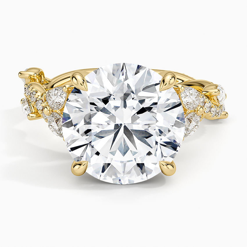 Vintage Secret Garden Diamond Ring (2/3 ct. tw.) Yellow Gold 18k Round Engagement Ring