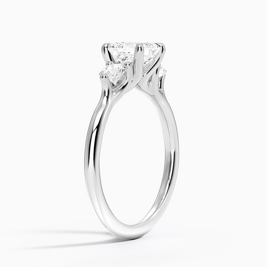 Freesia Three Stone Diamond Ring (1/3 ct. tw.) Platinum Asscher Engagement Ring