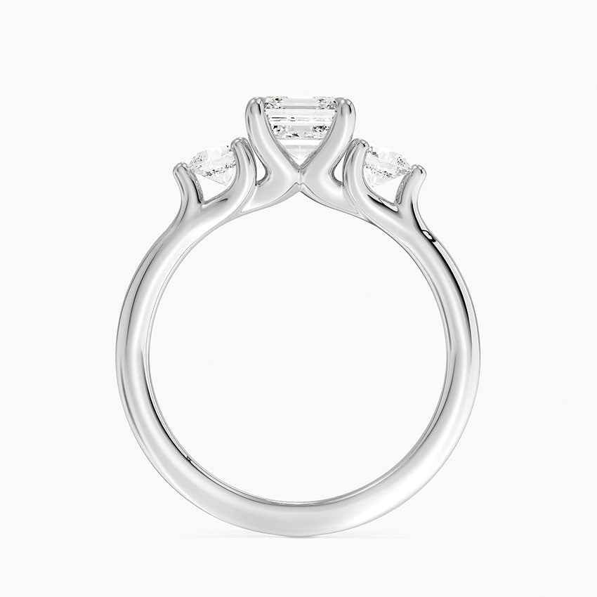 Freesia Three Stone Diamond Ring (1/3 ct. tw.) Platinum Asscher Engagement Ring