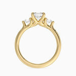 Freesia Three Stone Diamond Ring (1/3 ct. tw.) Yellow Gold 18k Asscher Engagement Ring