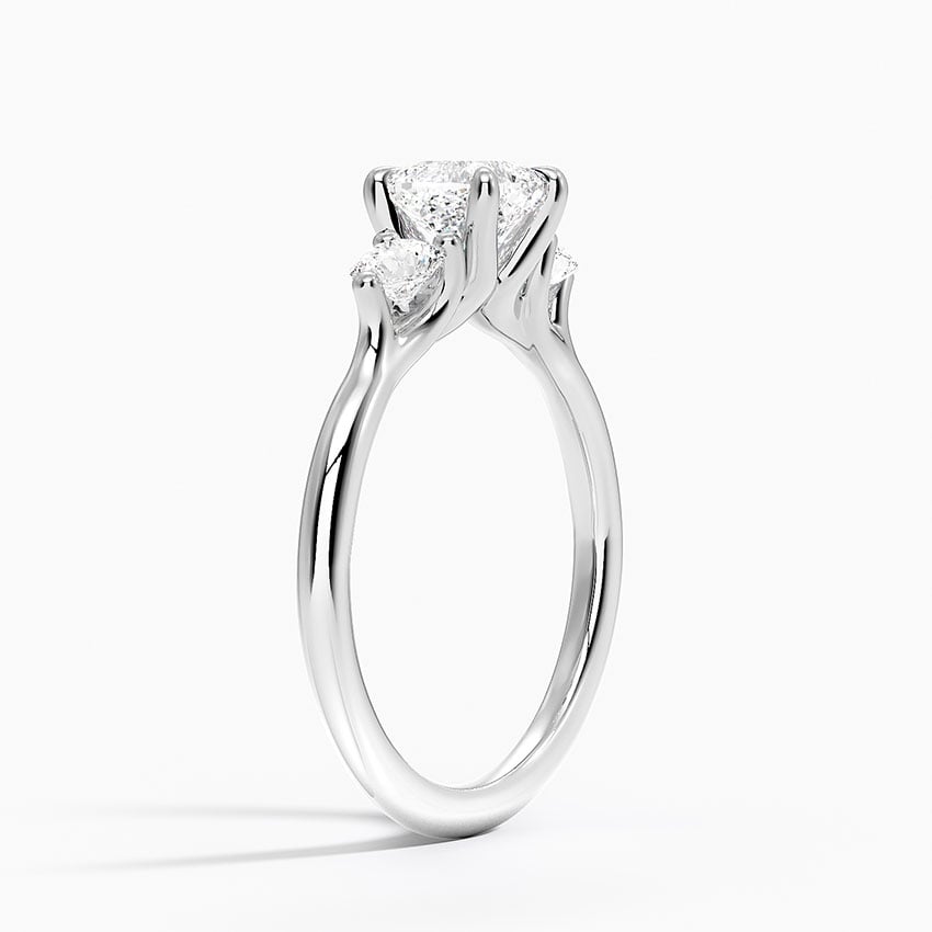Freesia Three Stone Diamond Ring (1/3 ct. tw.) Platinum Cushion Engagement Ring
