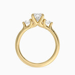 Freesia Three Stone Diamond Ring (1/3 ct. tw.) Yellow Gold 18k Cushion Engagement Ring