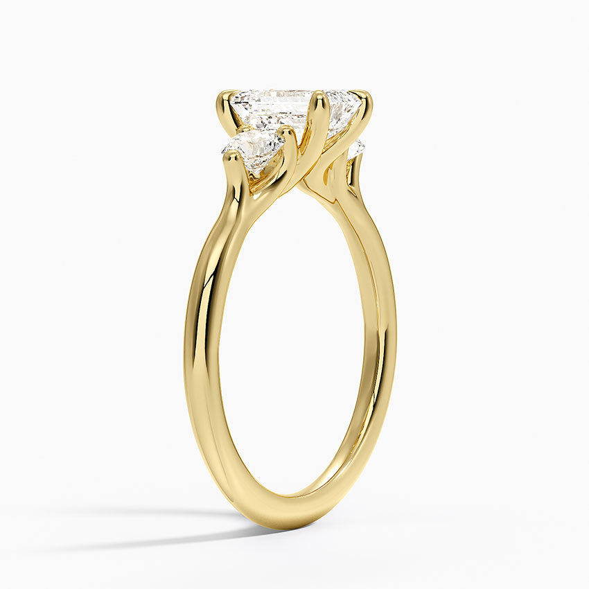 Freesia Three Stone Diamond Ring (1/3 ct. tw.) Yellow Gold 18k Emerald Engagement Ring