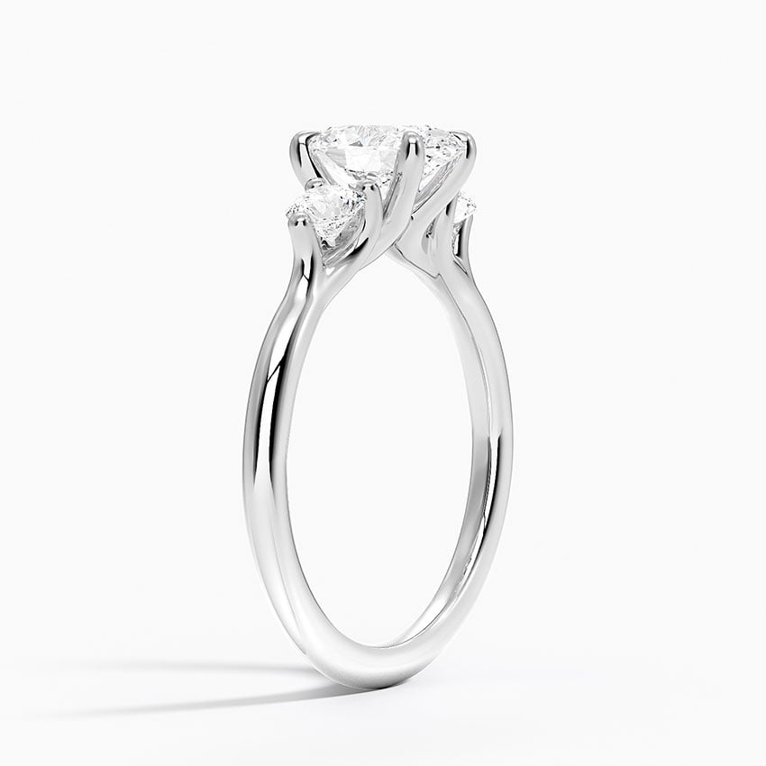 Freesia Three Stone Diamond Ring (1/3 ct. tw.) Platinum Oval Engagement Ring