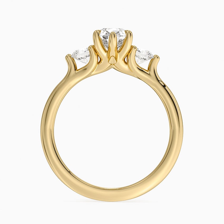 Freesia Three Stone Diamond Ring (1/3 ct. tw.) Yellow Gold 18k Pear Engagement Ring