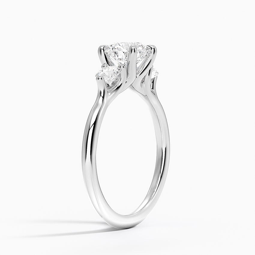 Freesia Three Stone Diamond Ring (1/3 ct. tw.) Platinum Round Engagement Ring