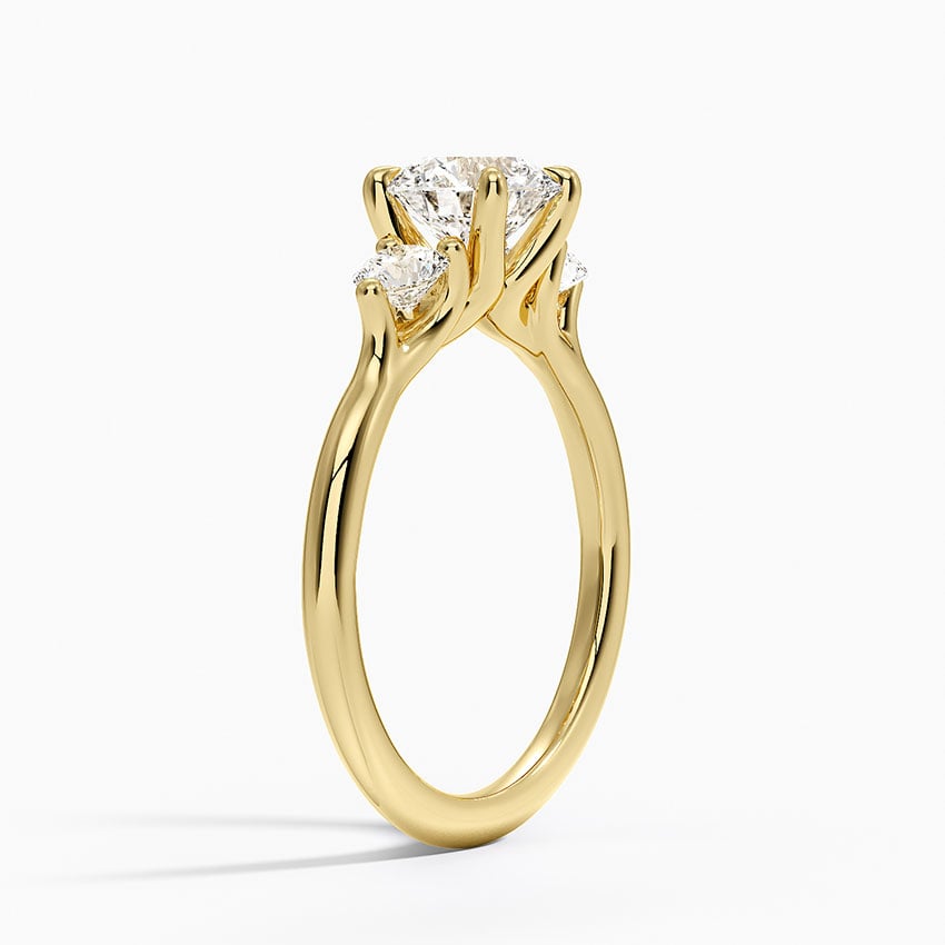 Freesia Three Stone Diamond Ring (1/3 ct. tw.) Yellow Gold 18k Round Engagement Ring