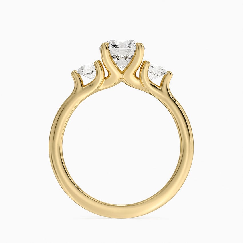 Freesia Three Stone Diamond Ring (1/3 ct. tw.) Yellow Gold 18k Round Engagement Ring