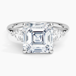 Freesia Three Stone Diamond Ring (1/3 ct. tw.) Platinum Asscher Engagement Ring