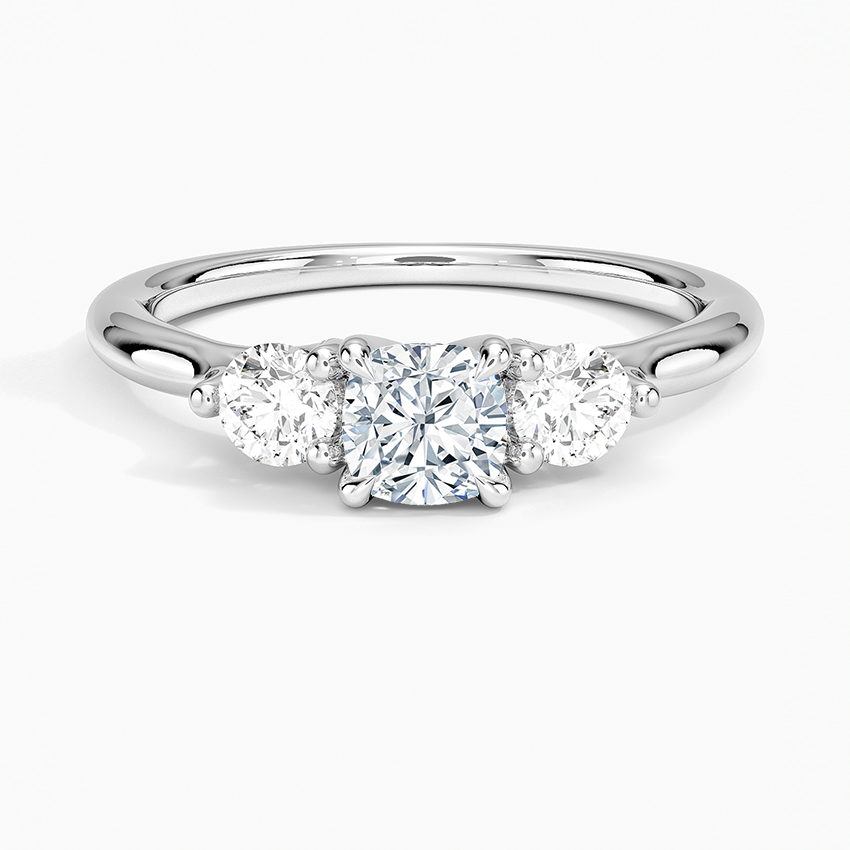 Freesia Three Stone Diamond Ring (1/3 ct. tw.) Platinum Cushion Engagement Ring