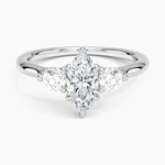 Freesia Three Stone Diamond Ring (1/3 ct. tw.) Platinum Marquise Engagement Ring